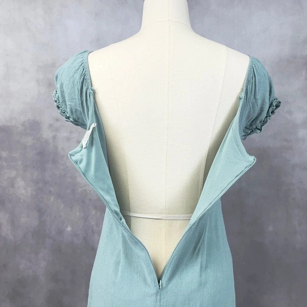 Milkmaid Mini Dress Size Medium Coquette Cottage Feminine Romantic Summer Picnic - Picture 7 of 13